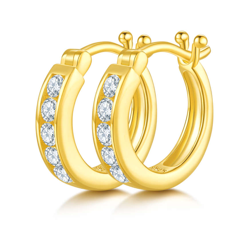 单排对半耳环S925银Moissanite厘石D级0.45ct
